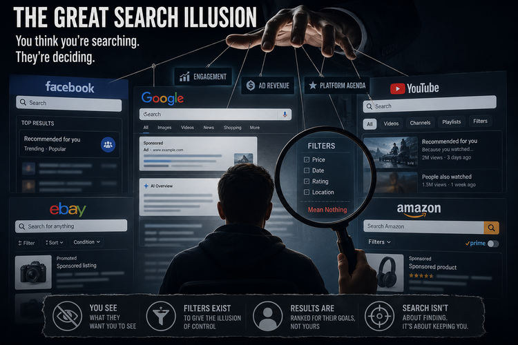 The Great Search Illusion: Why Search Filters No Longer Feel Like They Matter #youtube #facebook #google #amazon